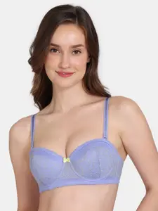 Zivame Floral Half Coverage Underwired Lightly Padded T-Shirt Bra