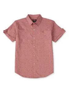 Palm Tree Boys Conversational Printed Spread Collar Casual Shirt