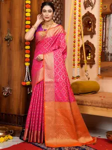 KARAGIRI Floral Woven Design Silk Blend Kanjeevaram Saree
