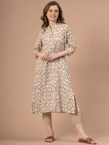 Mode by Red Tape Printed Cotton A-Line Kurta