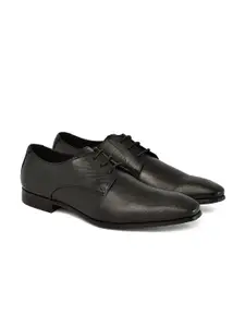 Ruosh Men Textured Leather Formal Derbys