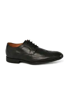 Ruosh Men Textured Leather Formal Brogues