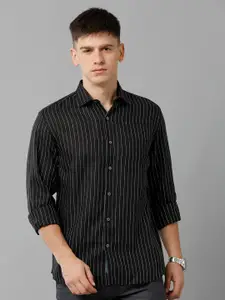 Linen Club Vertical Striped Pure Linen Casual Shirt