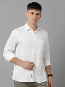 Linen Club Spread Collar Pure Linen Casual Shirt