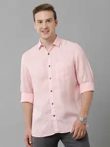 Linen Club Spread Collar Long Sleeves Linen Casual Shirt