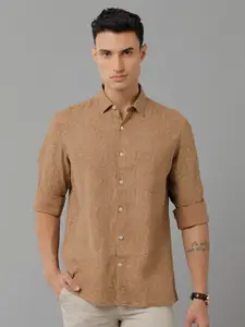 Linen Club Floral Printed Pure Linen Casual Shirt
