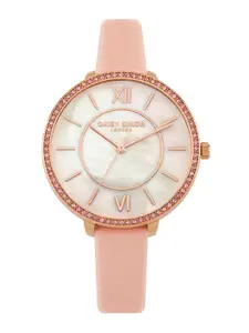 Daisy Dixon Women Embellished Dial & Leather Straps Analogue Watch D DD088PRG
