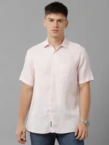 Linen Club Spread Collar Pure Linen Casual Shirt