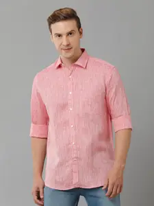 Linen Club Spread Collar Opaque Linen Casual Shirt