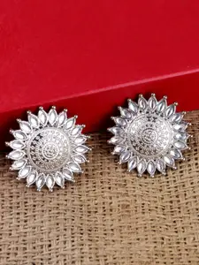 Krelin Silver-Plated Circular Studs Earrings