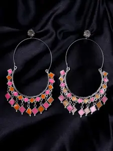 Krelin Indian Silver Traditional Ethnic Hoop Earrings