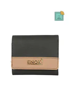 ENOKI Women Textured Three Fold Wallet