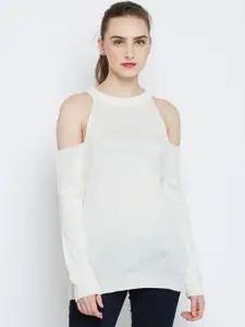Marie Claire Women White Solid Pullover