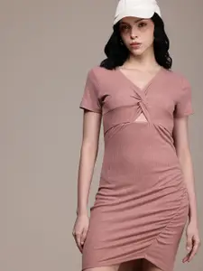 The Roadster Life Co. Twisted Detailed Ribbed Bodycon Dress
