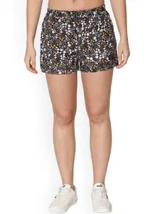 NUEVOSDAMAS Women Mid-Rise Floral Printed Shorts