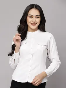 aayu Straight Mandarin Collar Opaque Casual Shirt