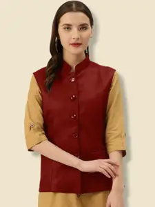 Vastraa Fusion Women Cotton Nehru Jackets