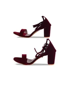 FABBHUE Block Heels With Tie-Up Detail
