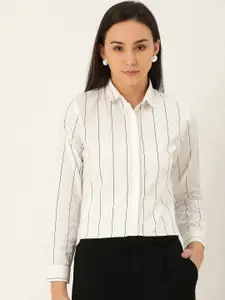 Hancock Premium Vertical Striped Spread Collar Pure Cotton Slim Fit Formal Shirt