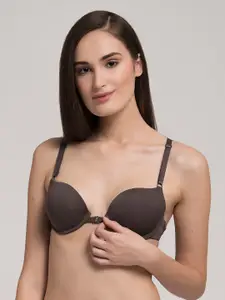 MAKCLAN Underwired Lightly Padded All Day Comfort Dry Fit Plunge Bra