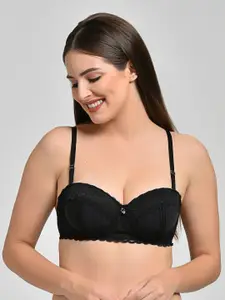 MAKCLAN Self Design Underwired Lightly Padded Dry Fit All Day Comfort Balconette Bra
