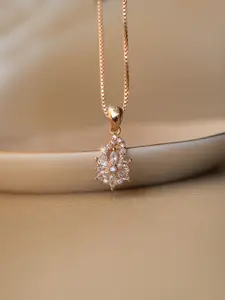 MANNASH Sterling Silver Rose Gold-Plated Pendant With Chain
