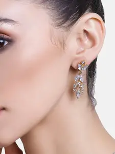 Estele Gold-Plated Contemporary Drop Earrings