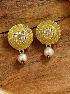 Estele Rhodium-Plated Floral Drop Earrings