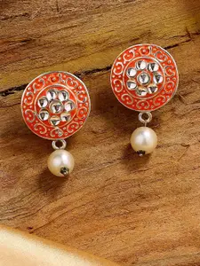 Estele Rhodium-Plated Floral Drop Earrings