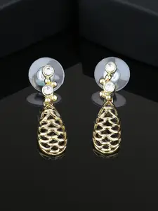 Estele Gold-Plated Contemporary Drop Earrings