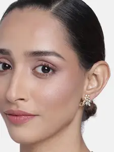 Estele Gold-Plated Floral Studs Earrings