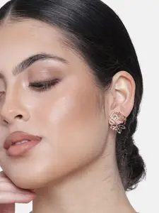 Estele Rose Gold-Plated Floral Stud Earrings