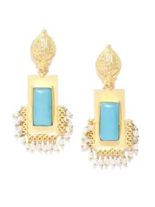 Infuzze Gold-Plated Contemporary Beaded Drop Earrings