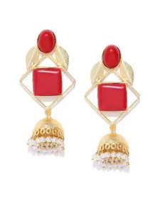 Infuzze Gold-Plated Contemporary Drop Earrings