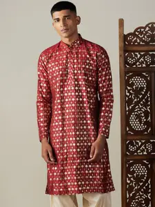 VASTRAMAY Ethnic Motifs Printed Mandarin Collar Kurta