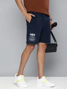 HRX by Hrithik Roshan Men Blue Typography Shorts
