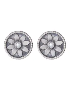 Shyle 925 Sterling Silver Floral Studs Earrings