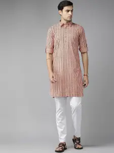 See Designs Ethnic Motifs Printed Shirt Collar Pure Cotton Pathani Kurta