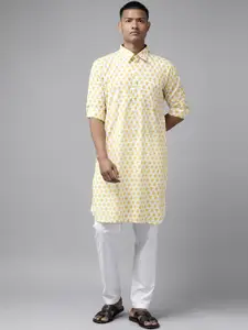 See Designs Floral Printed Cotton Pathani Kurta