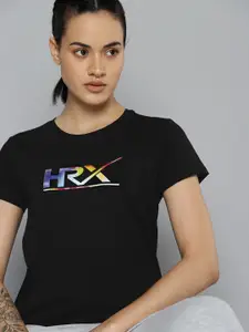 HRX by Hrithik Roshan Women Brand Logo Printed T-shirt