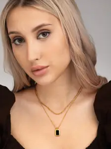 PALMONAS Black Onyx 18k Gold Plated Necklace