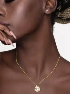 PALMONAS Cute Elephant 18k Gold Plated Gold-Toned Necklace