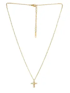 PALMONAS Gold-Plated Cross Necklace