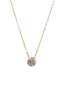 PALMONAS 18 KT Gold-Plated April Birthstone Necklace