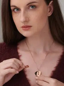 PALMONAS 18k Rose Gold Plated Love Envelope Necklace