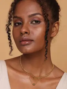 PALMONAS Gold-Plated Double Layer Necklace