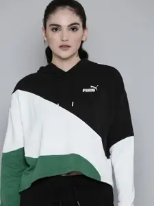Puma Women POWER Cat Colourblocked Hooded Sweatshirt