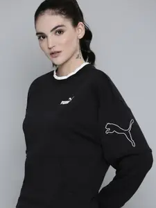 Puma Women Brand Logo Placement Print Power Crew Neck Coluorblocked Sweatshirt
