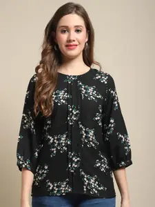 Cantabil Floral Printed Round Neck Casual Top
