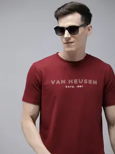 Van Heusen Sport Round Neck Typography Printed Slim Fit T-shirt